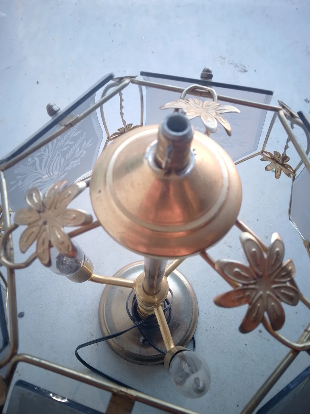Vintage Table Lamp with Frosted Glass Shade - photo 4