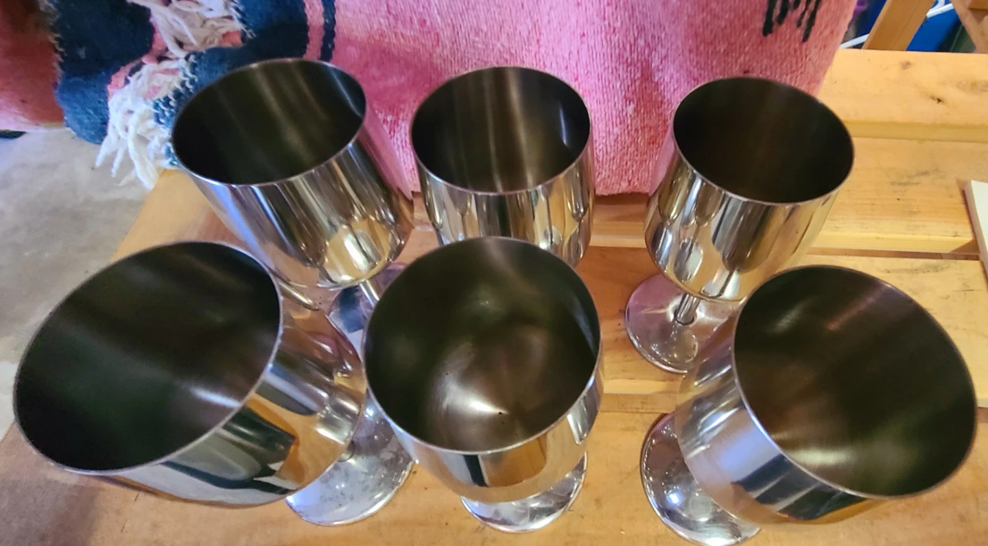 Set of 6 Stainless Steel Goblets