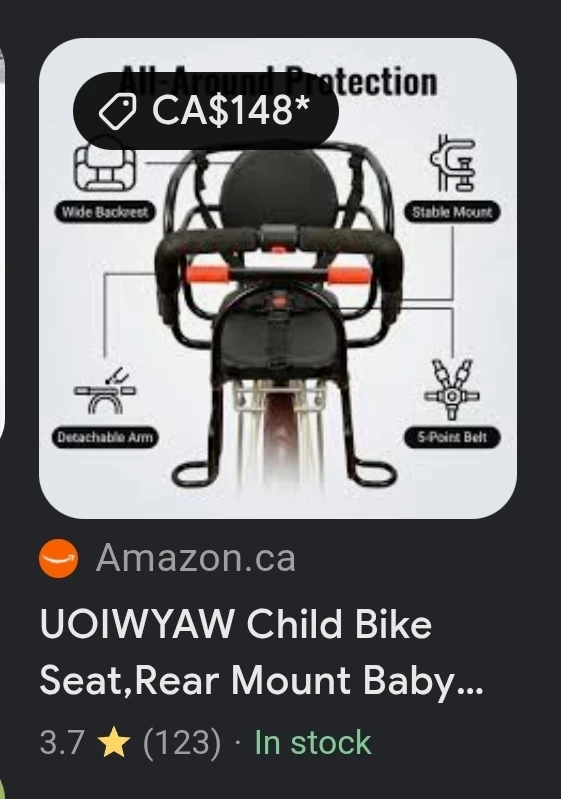 UOIWYAW Child Bike Seat