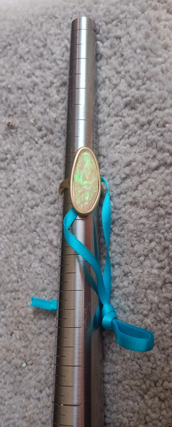 Artificial Opal Ring - gold tone over brass metal - photo 4
