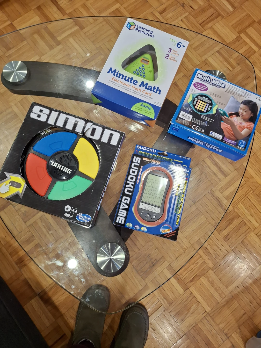 4 Educational Electronic Games Bundle: Simon, Math Whiz, Sudoku