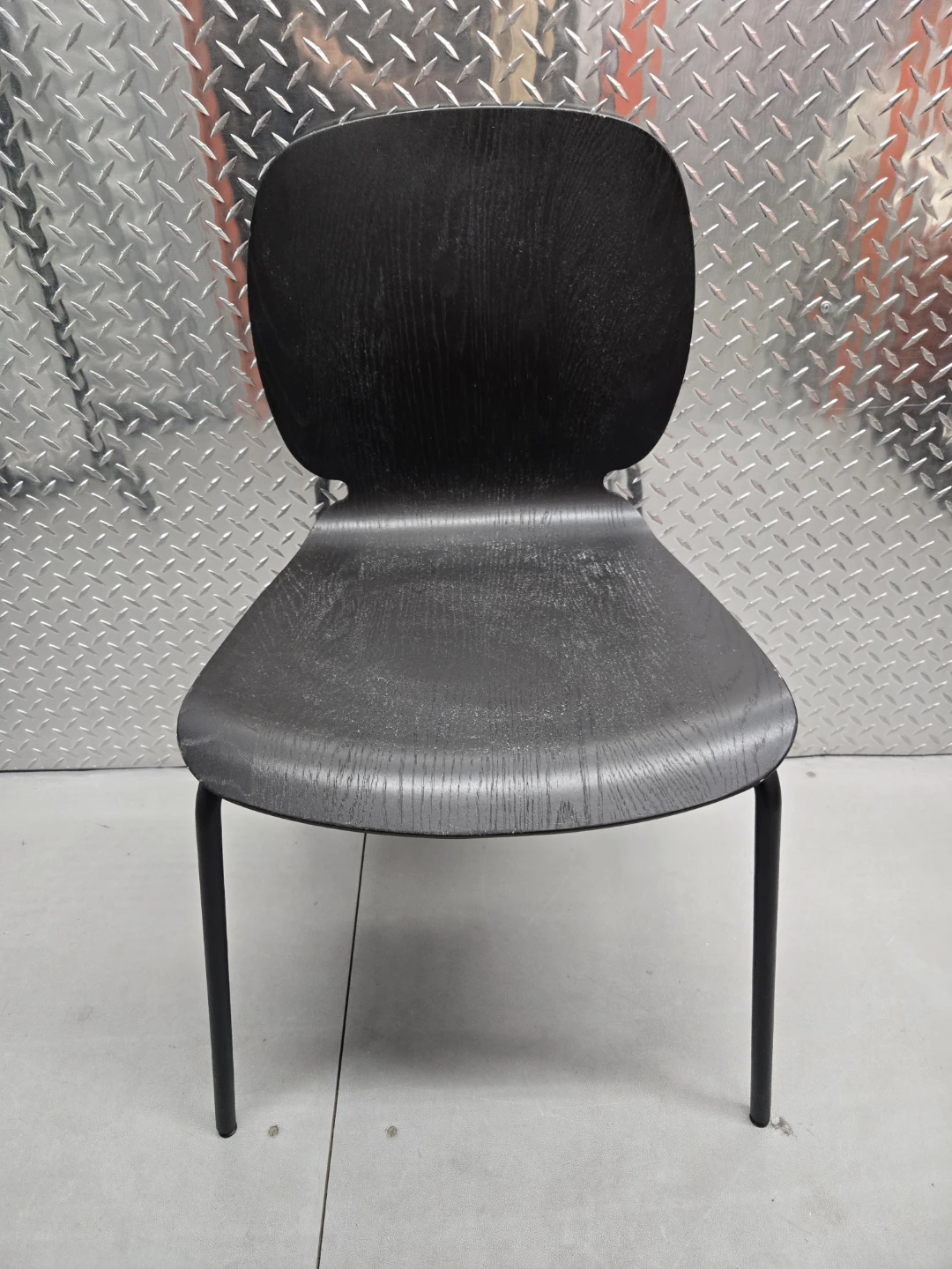 IKEA SVENBERTIL Black Stacking Dining Chair - Metal Legs - photo 2