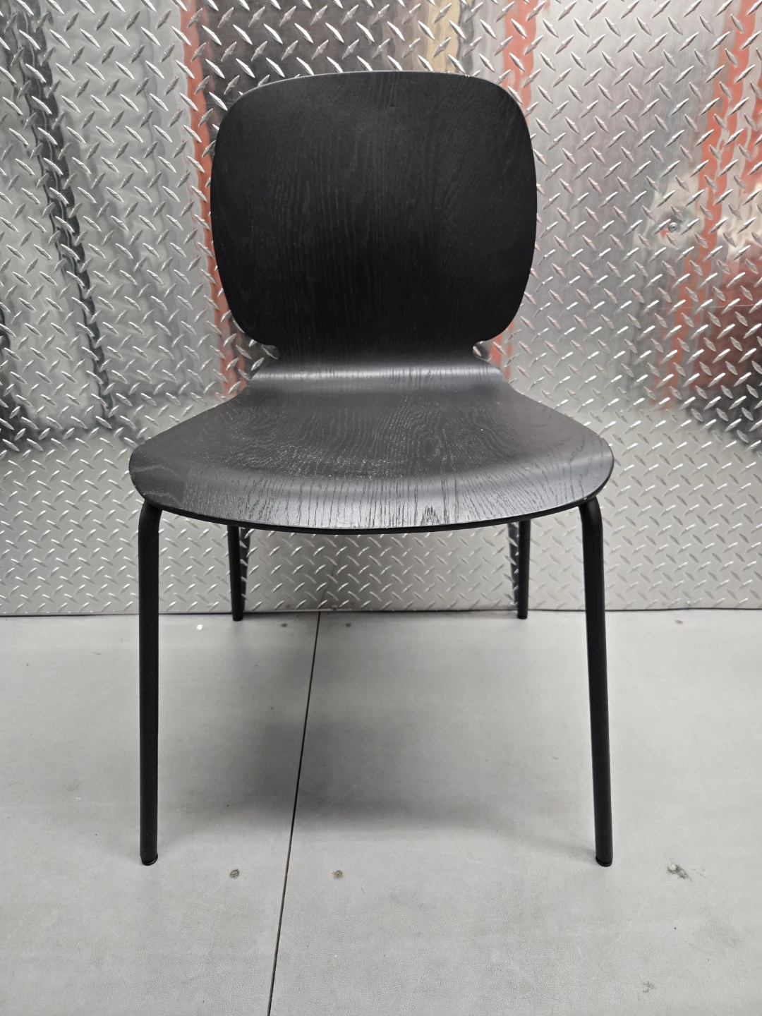 IKEA SVENBERTIL Black Stacking Dining Chair - Metal Legs - photo 3