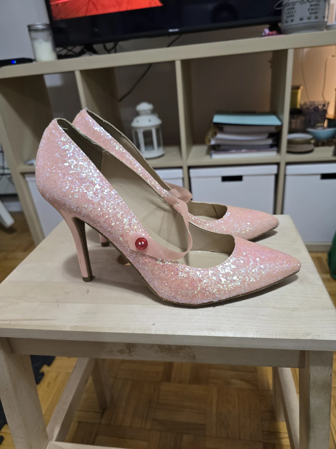 Ballerina Pink Glittery Mary Jane Stilettos - Size 11 - photo 2