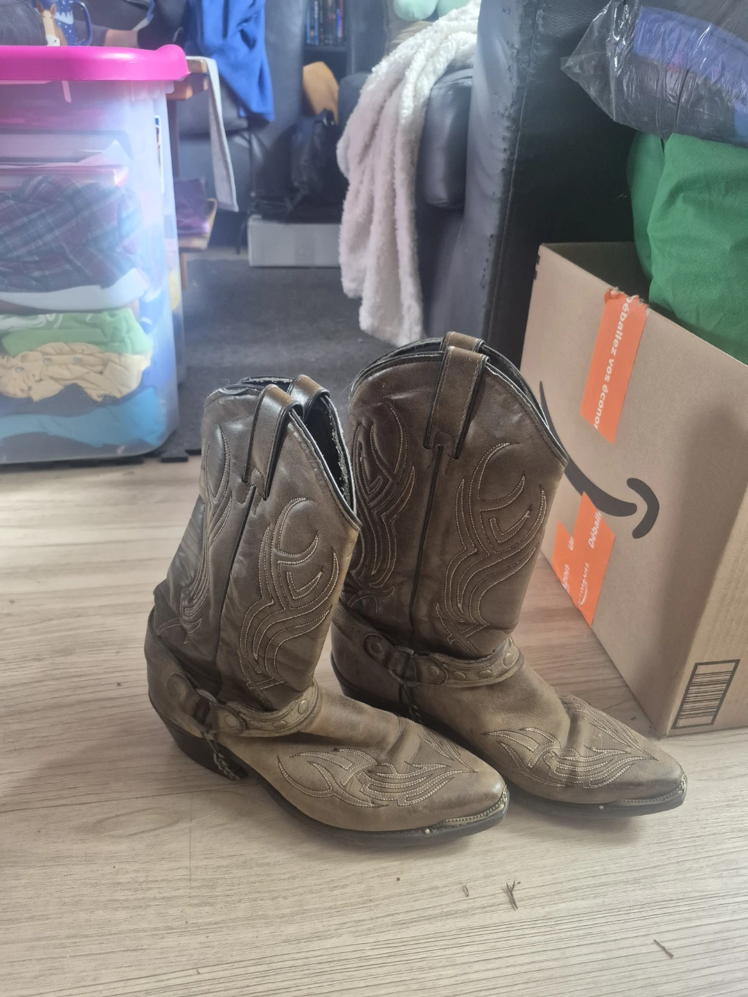 Brown Leather Cowboy Boots