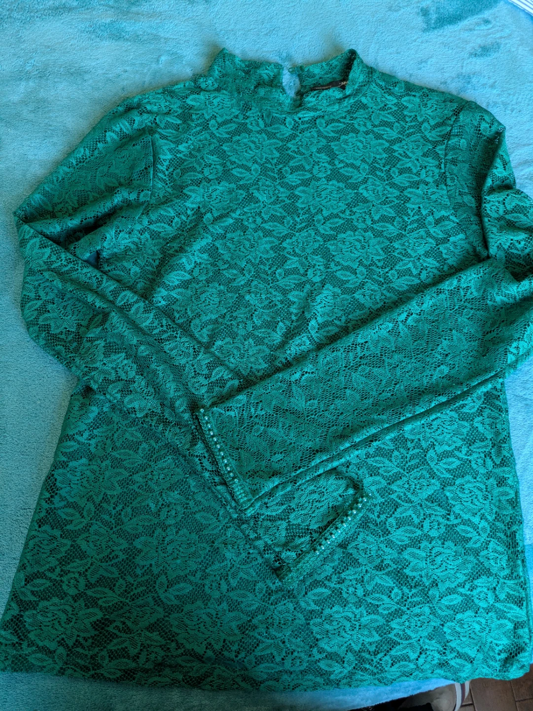 Zara Green Lace Top