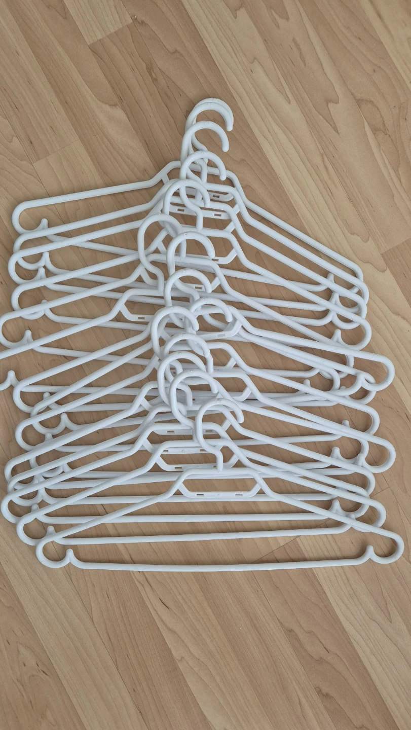 Set of 15 White Plastic Hangers
