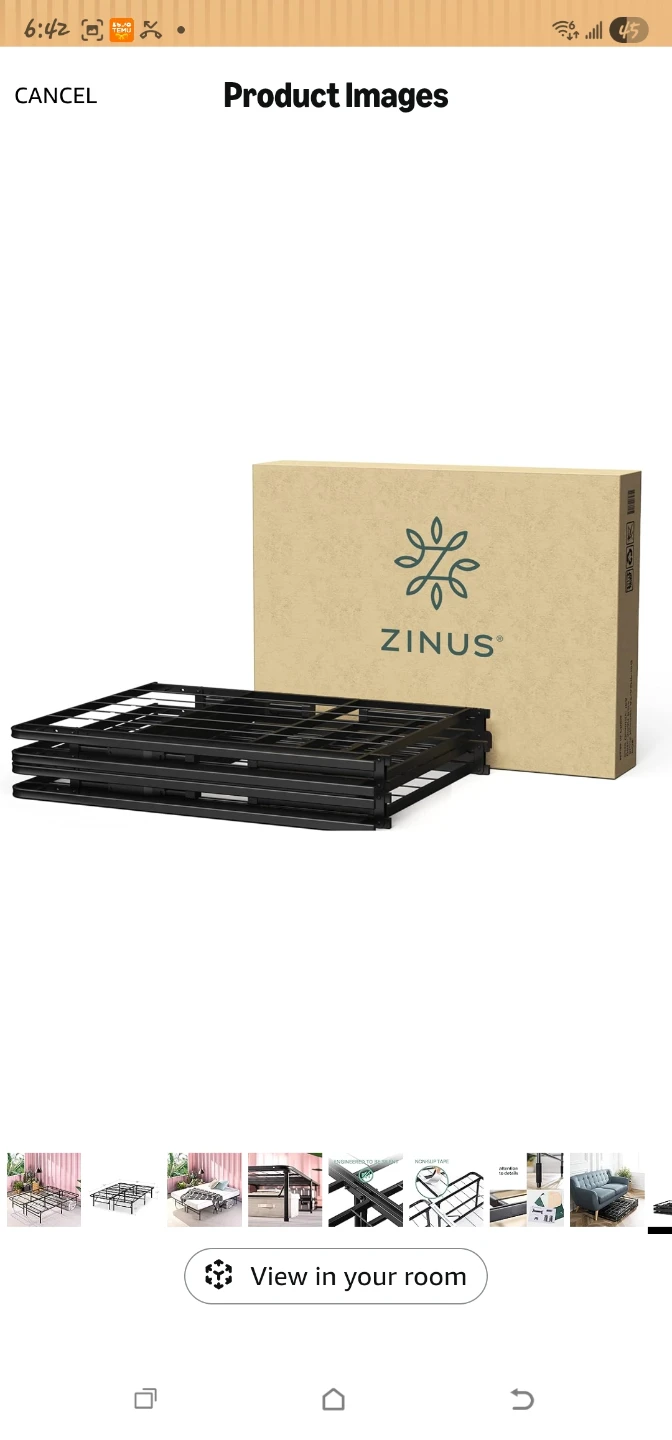 Zinus Black Metal Queen Bed Frame - photo 2