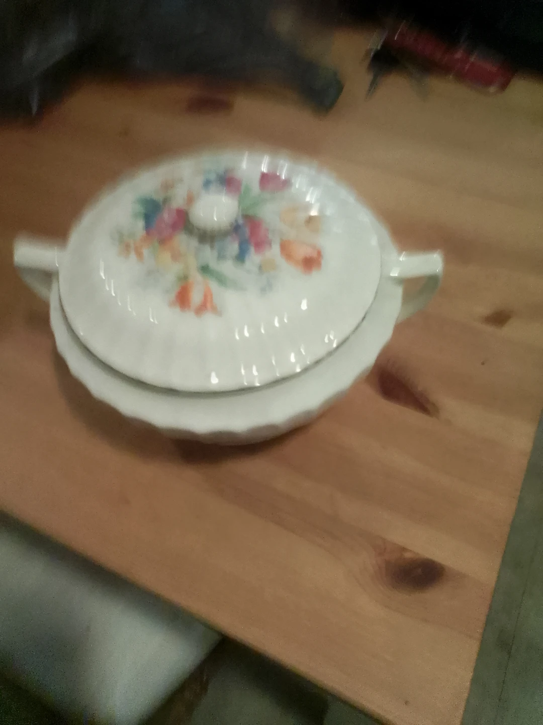 Covered Casserole Dish with Floral Design