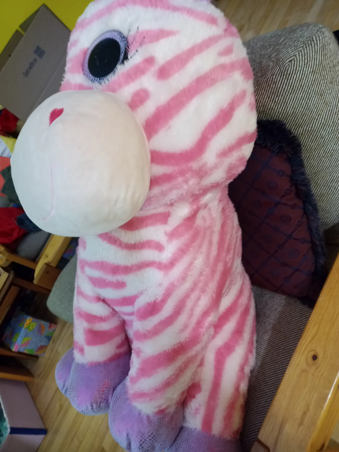 Large Pink Zebra Plush Toy - photo 5