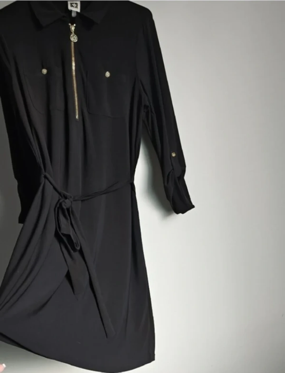 Anne Klein Black Shirt Dress with Zipper - photo 3
