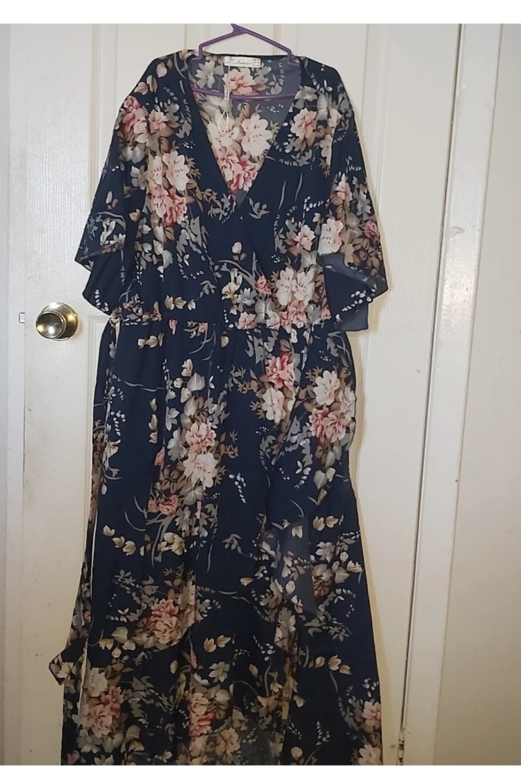 Navy Floral Maxi Dress - photo 2