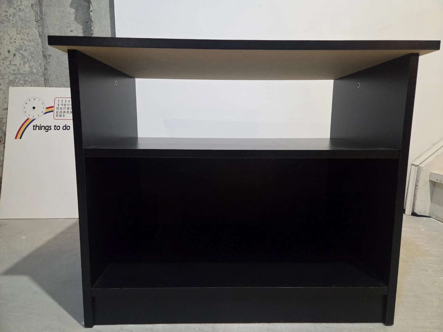 Pair of Compact Black Wood TV Stands/Shelf Units - photo 2
