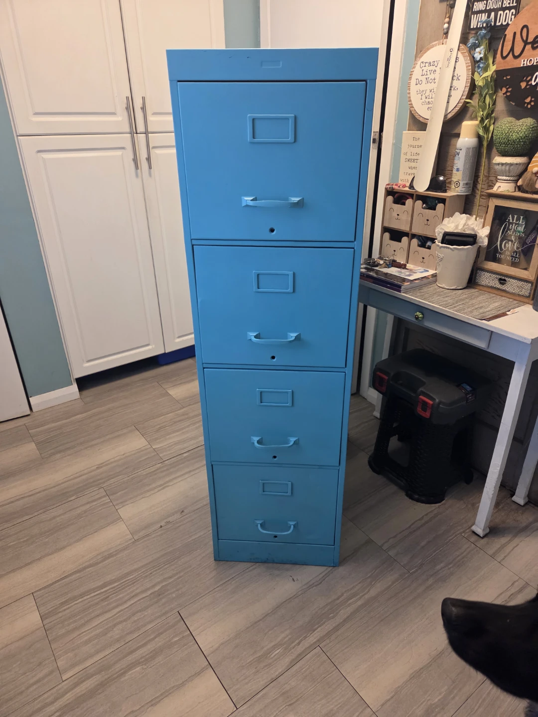 Blue 4-Drawer Filing Cabinet