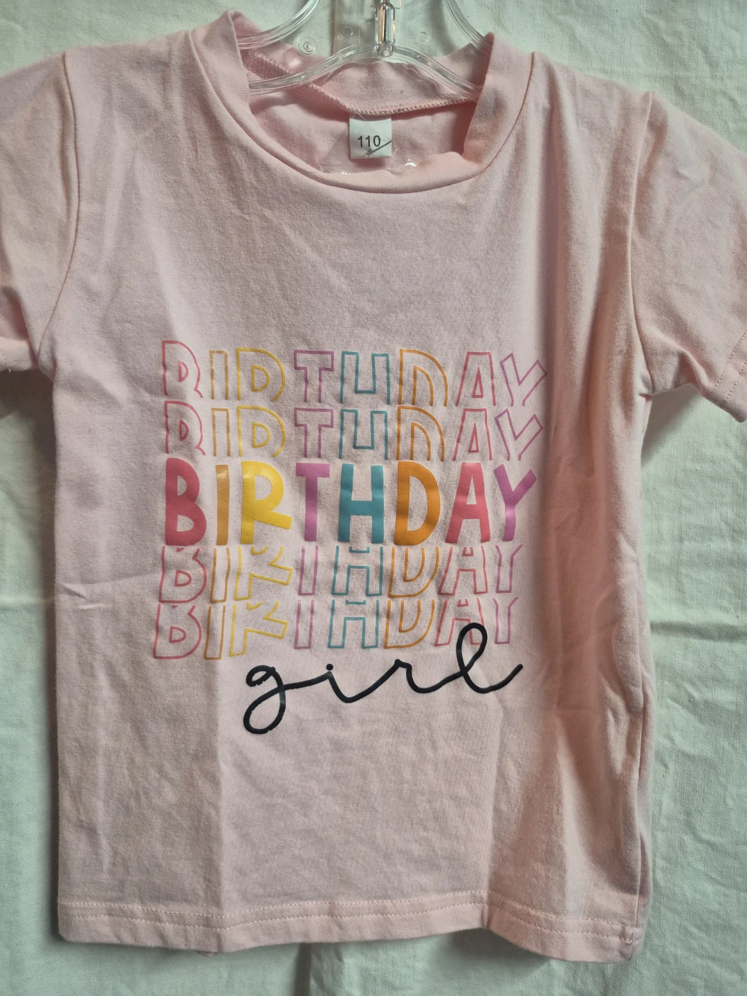 Girls Pink "Birthday Girl" Shirt with Star Clips - photo 2