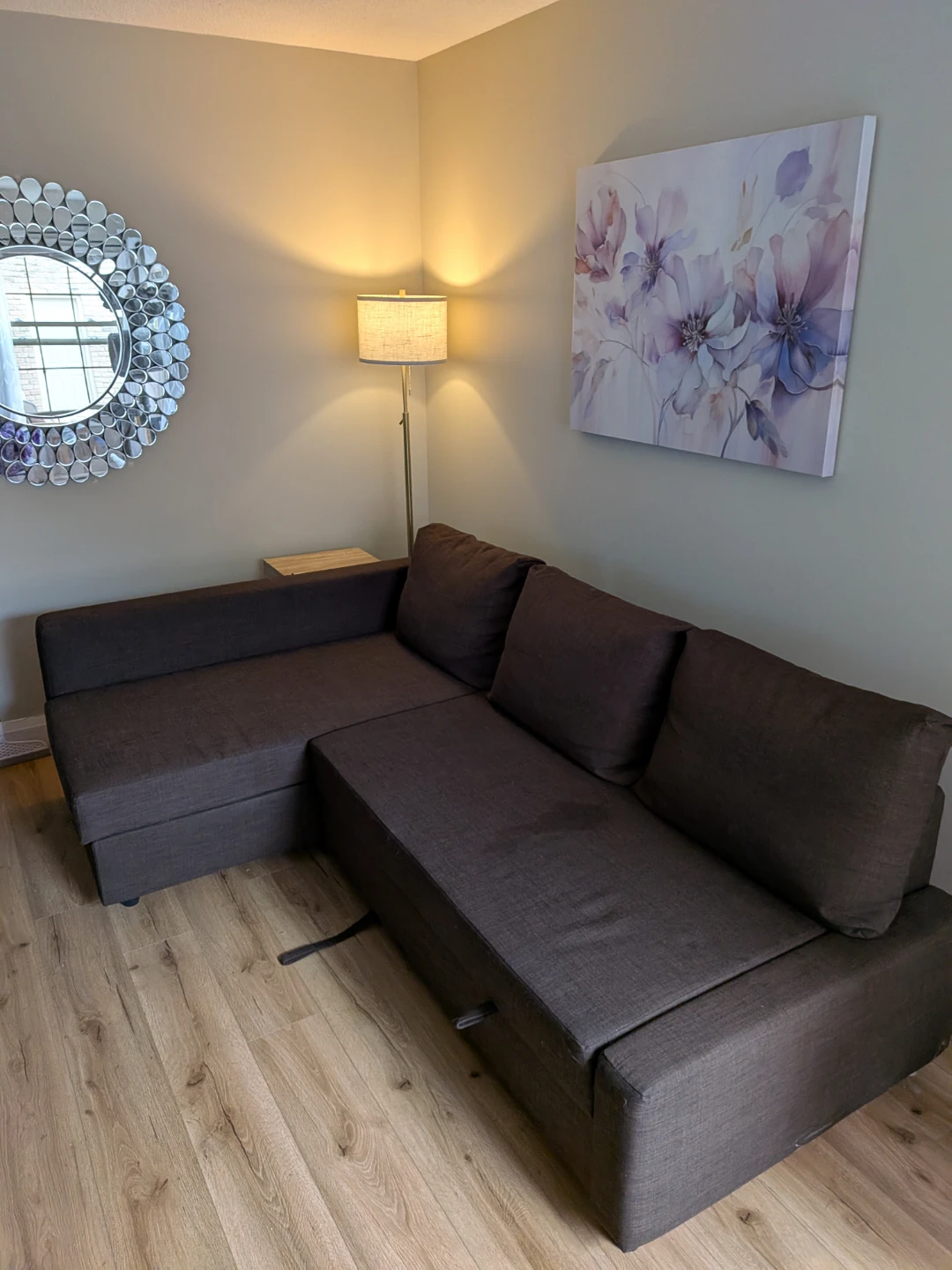 Brown Sectional Sofa with Storage Chaise and Pull-Out Bed - photo 2