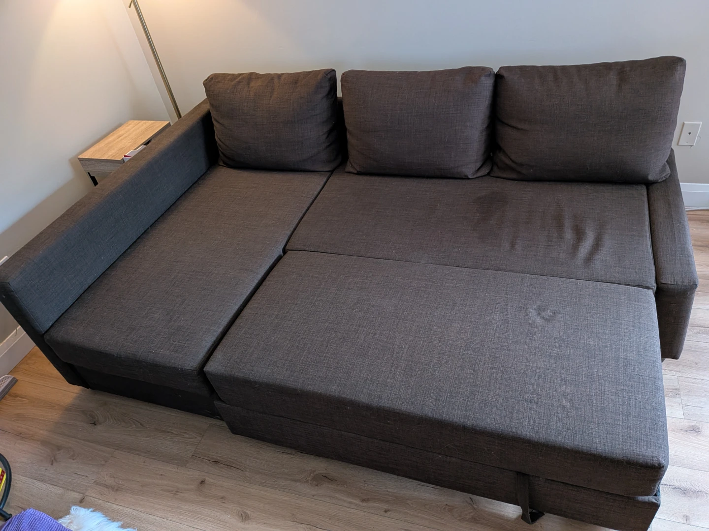 Brown Sectional Sofa with Storage Chaise and Pull-Out Bed - photo 3