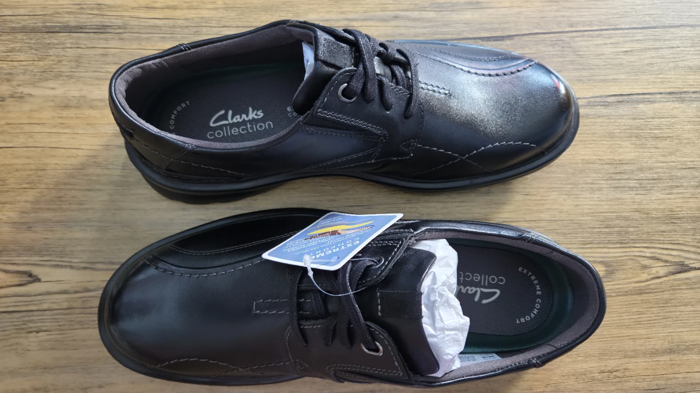 Clarks Collection Black Leather Gessle Lace Shoes