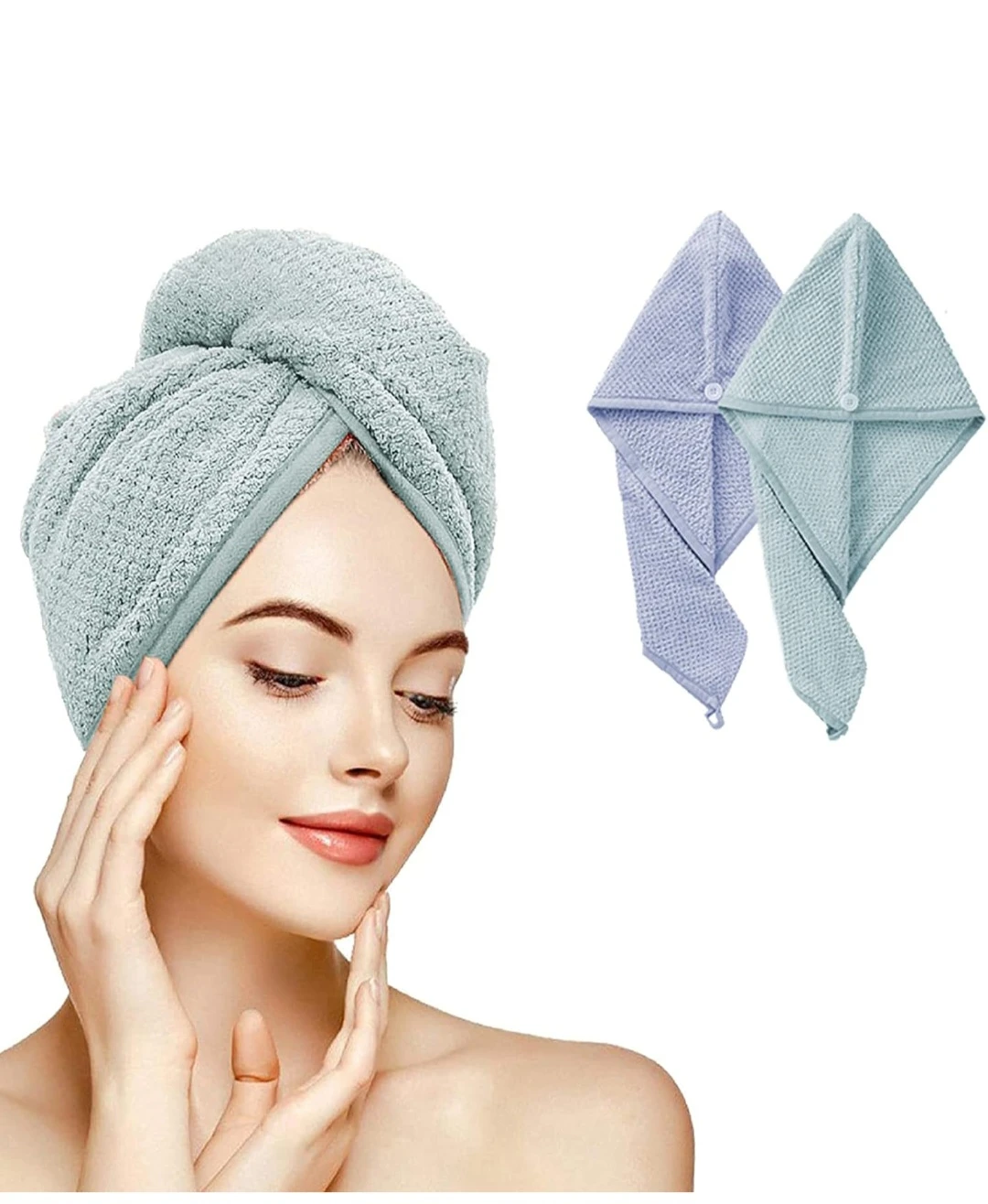Hair wrapping microfiber towel