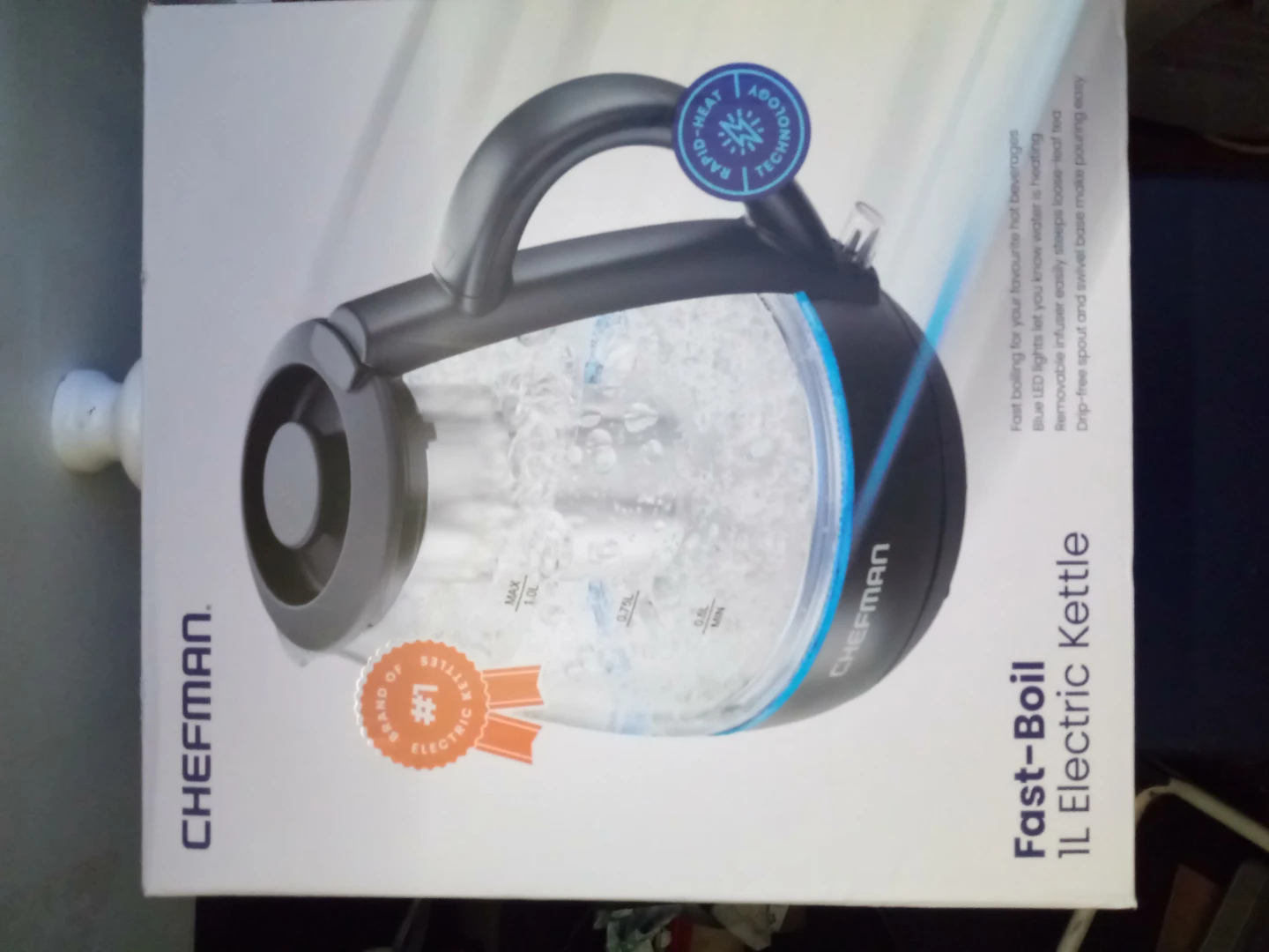 Chefman Fast-Boil 1L Electric Kettle