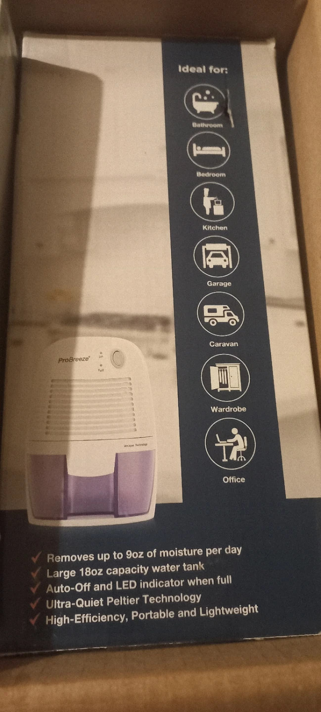 ProBreeze Dehumidifier with 18oz Water Tank