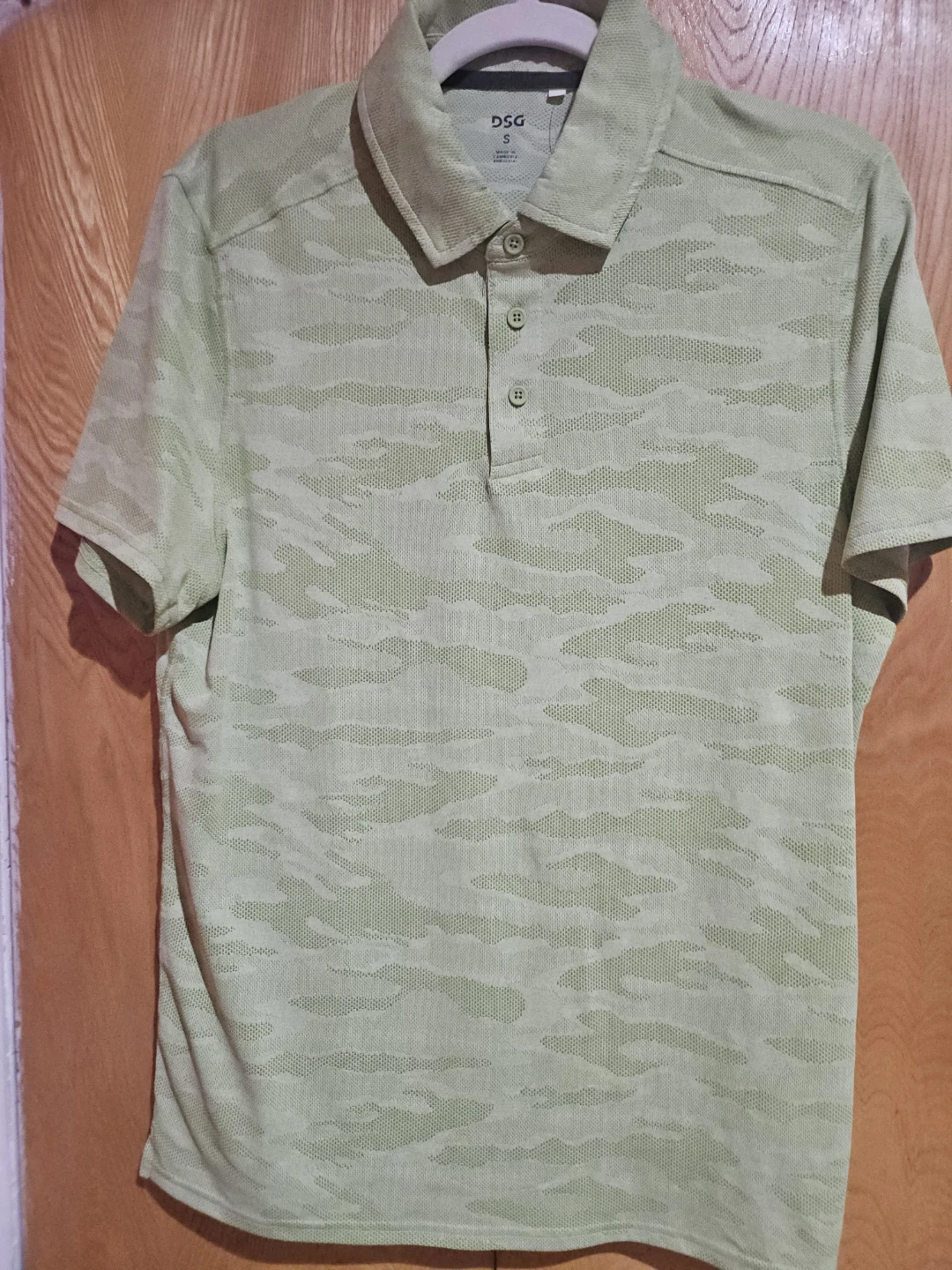 DSG Movement Jacquard Polo Shirt - Mens Small - Pale Neon Green