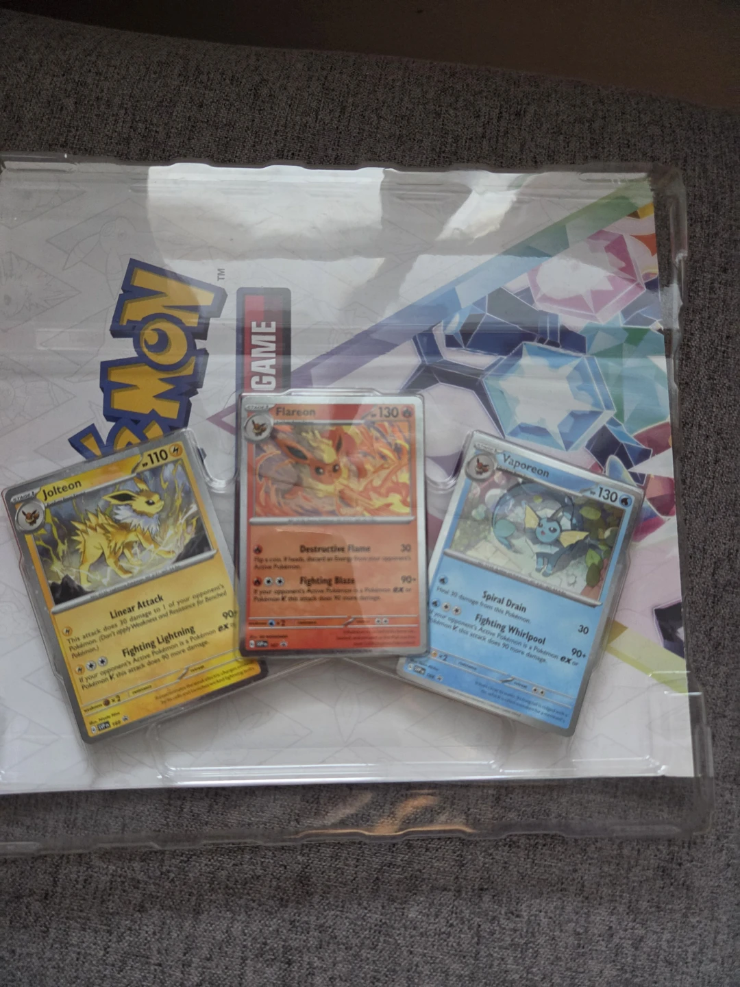 Pokemon Trading Card Game - Jolteon, Flareon, and Vaporeon Cards