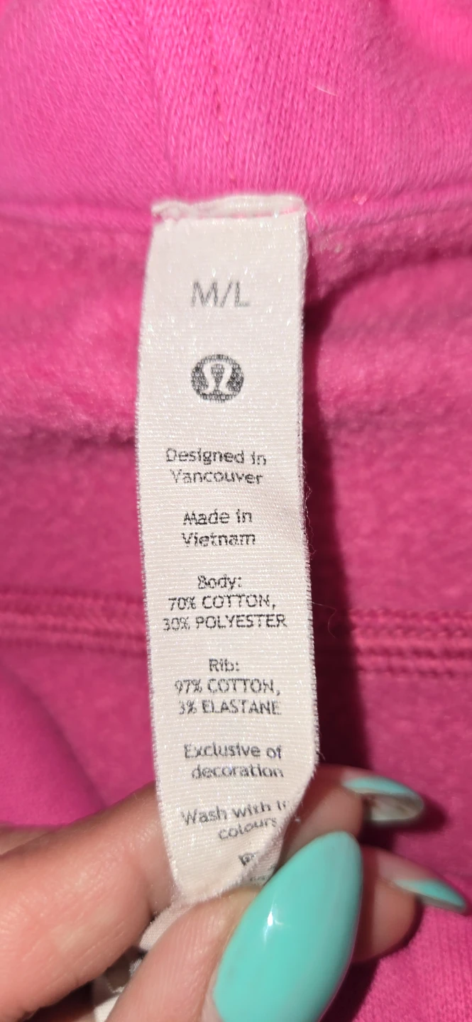 Lululemon Hoodie M/L Pink Full Zip Cotton Polyester Blend - photo 2
