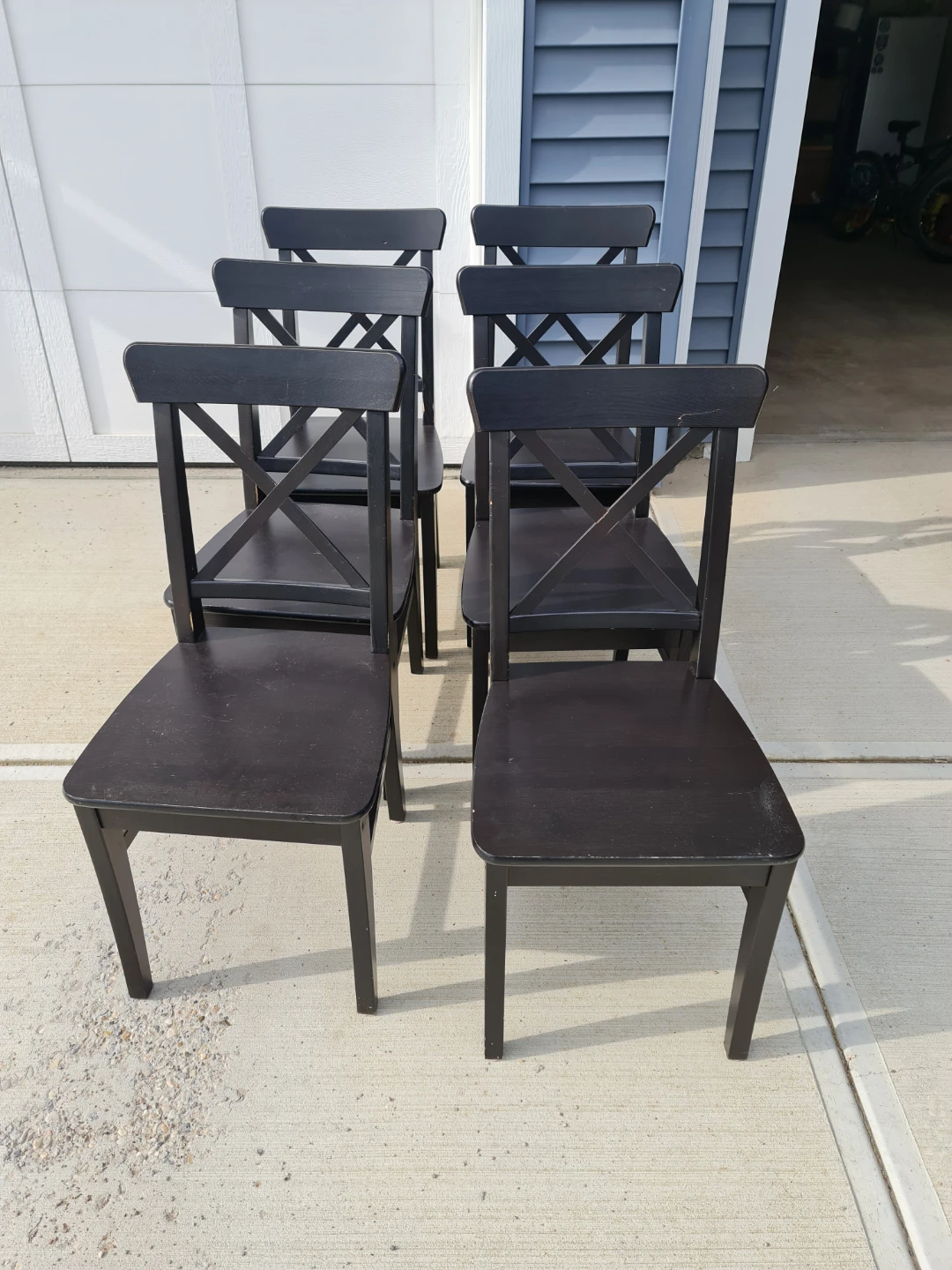 Set of 6 Black Dining Chairs