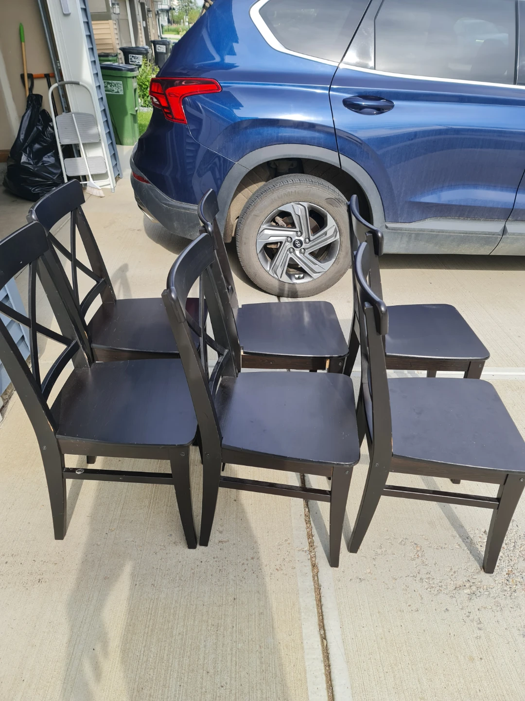 Set of 6 Black Dining Chairs - photo 2