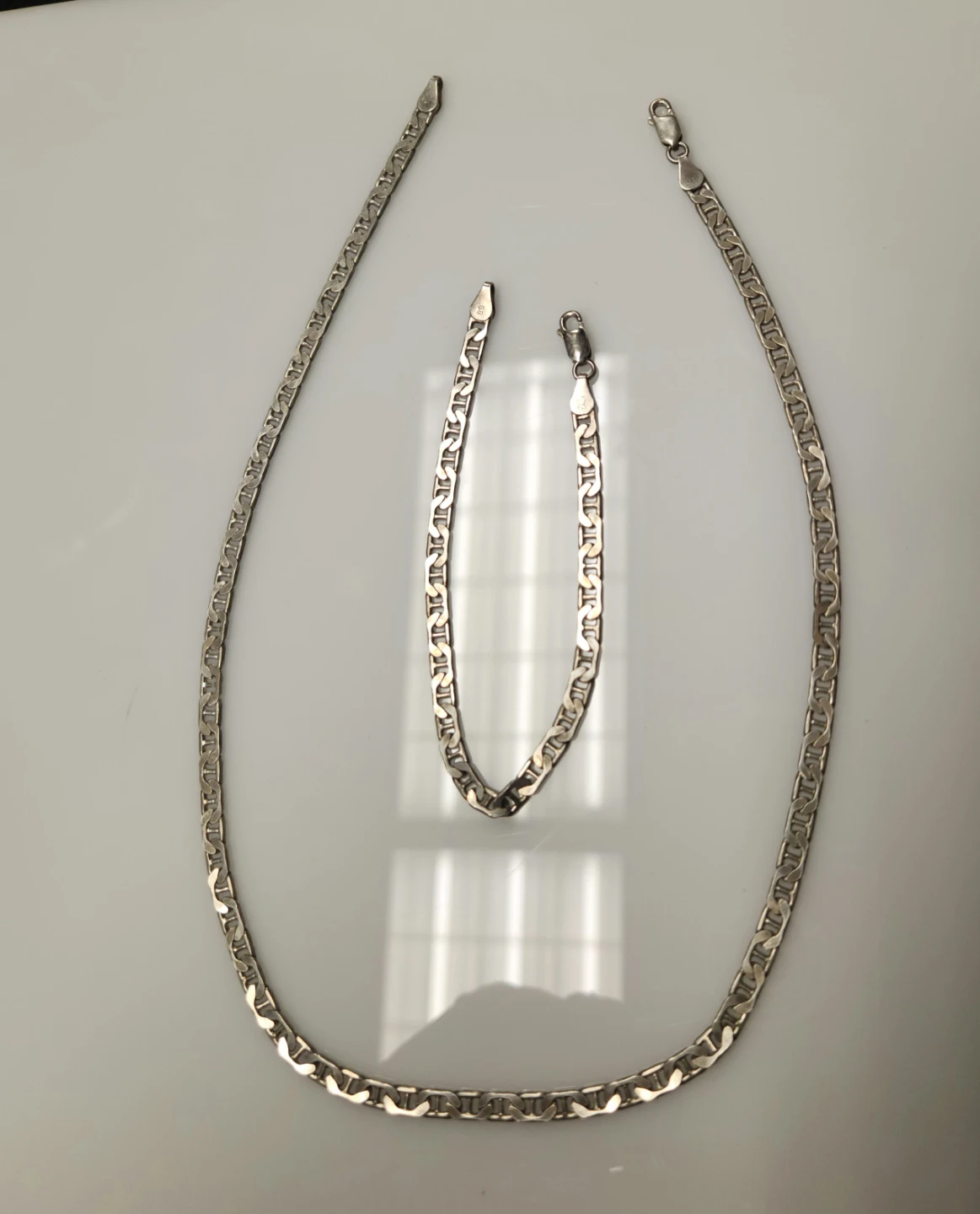 Silver Necklace and Bracelet Set - 925 Italy