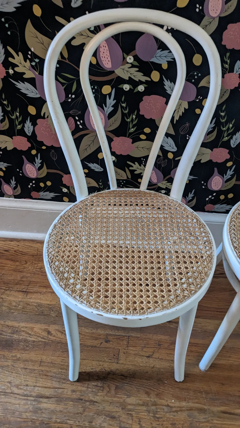 White Bentwood Chair with Cane Seat - photo 2