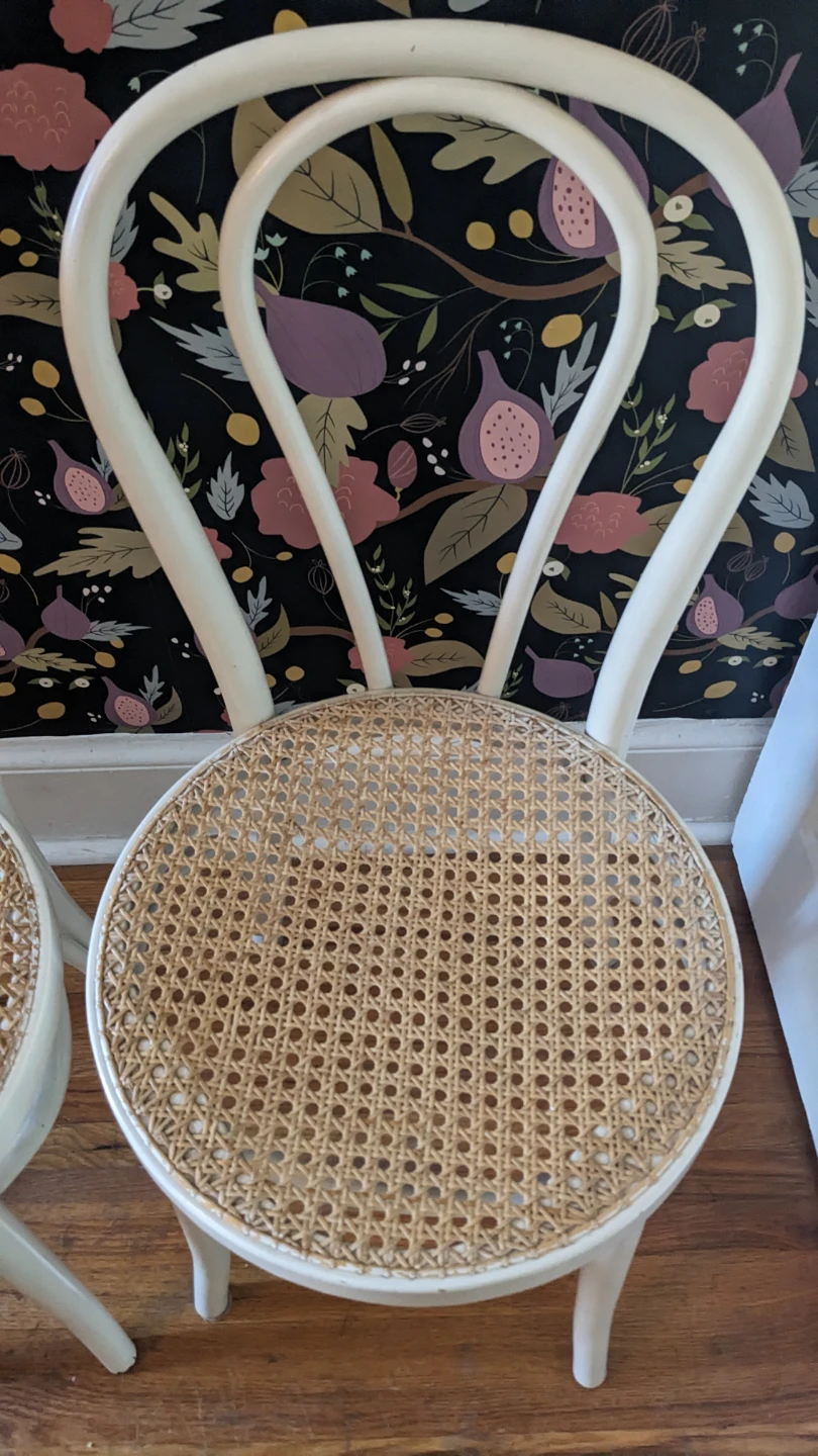 White Bentwood Chair with Cane Seat - photo 3