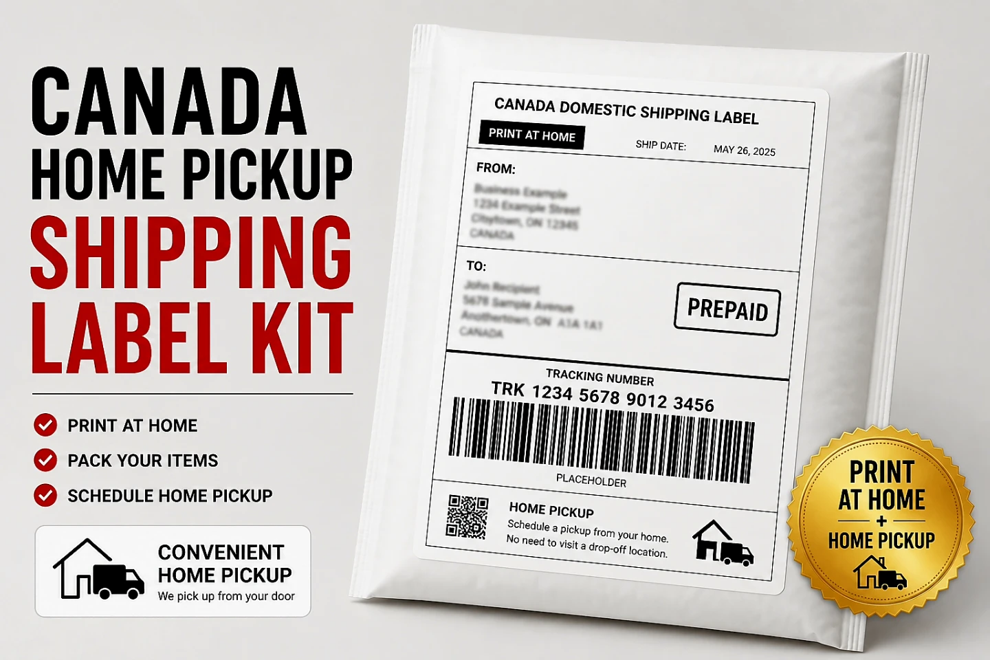 Canada Home Pickup Shipping Label Kit