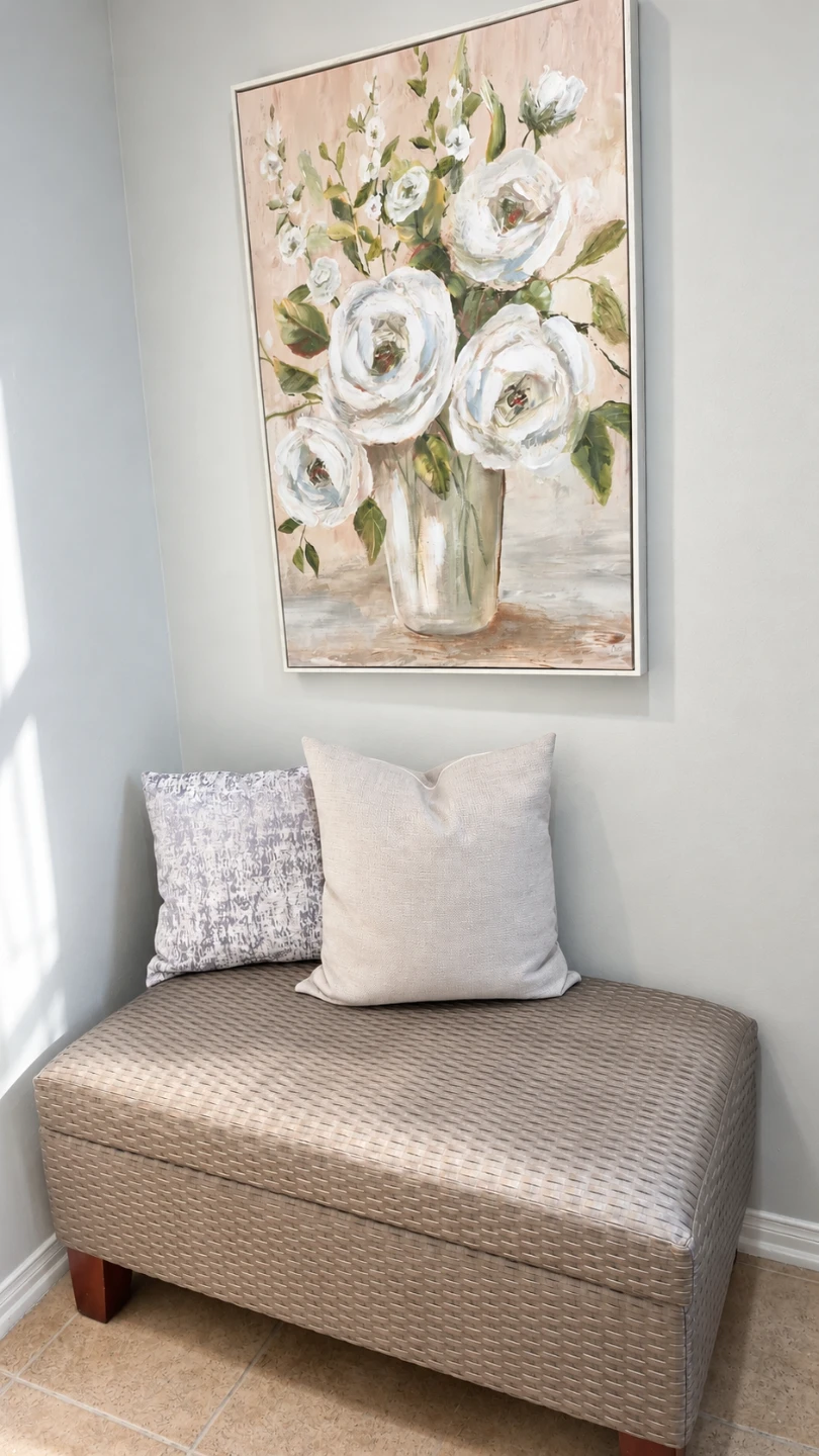 Elegant Upholstered Ottoman Bench | Moving Sale