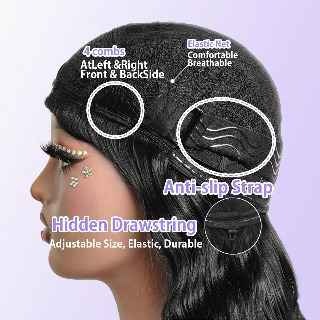 3In1 Body Wave Half Wig - 180% Density Human Hair - photo 3