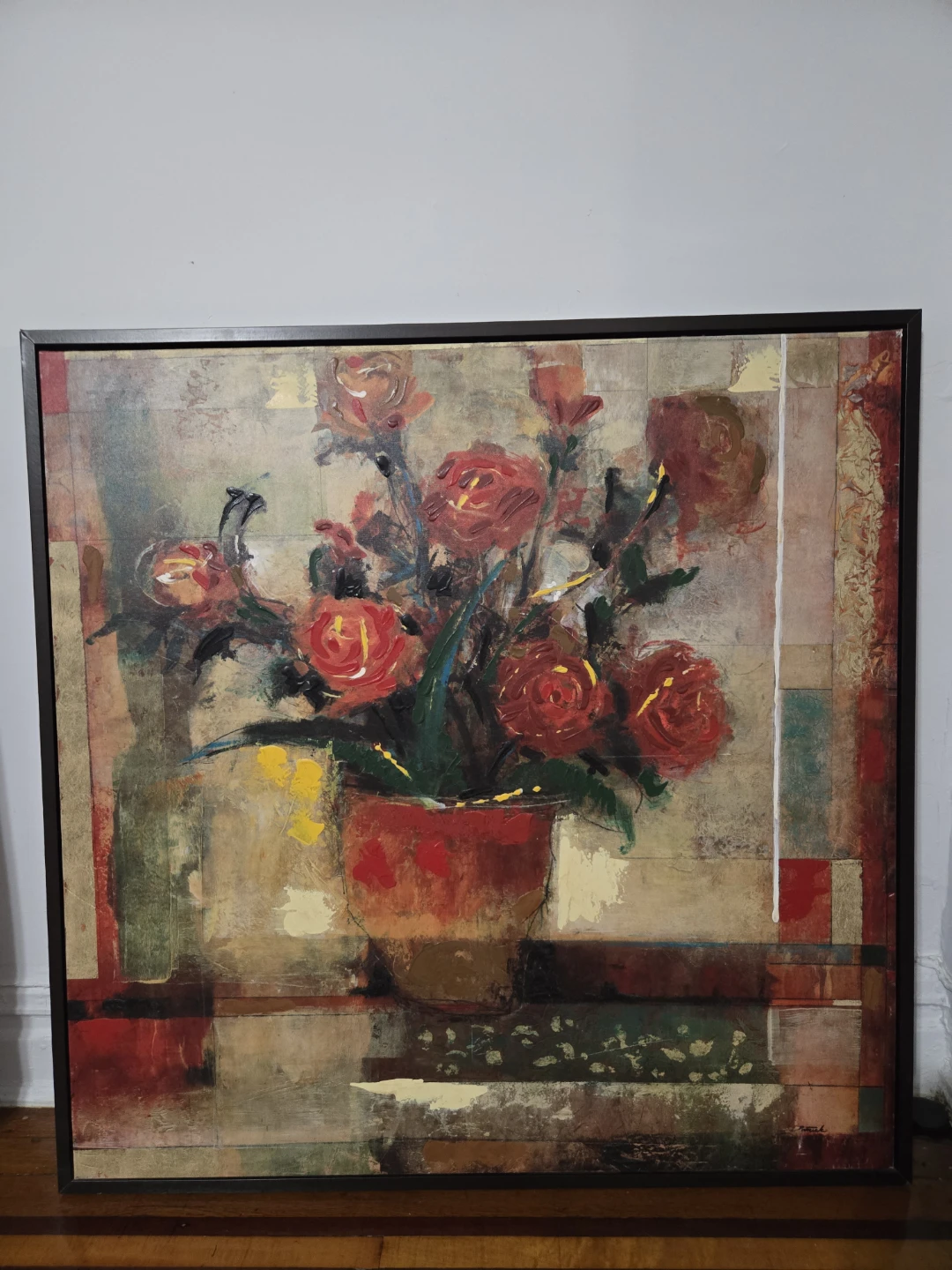 Framed Floral Still Life Painting
