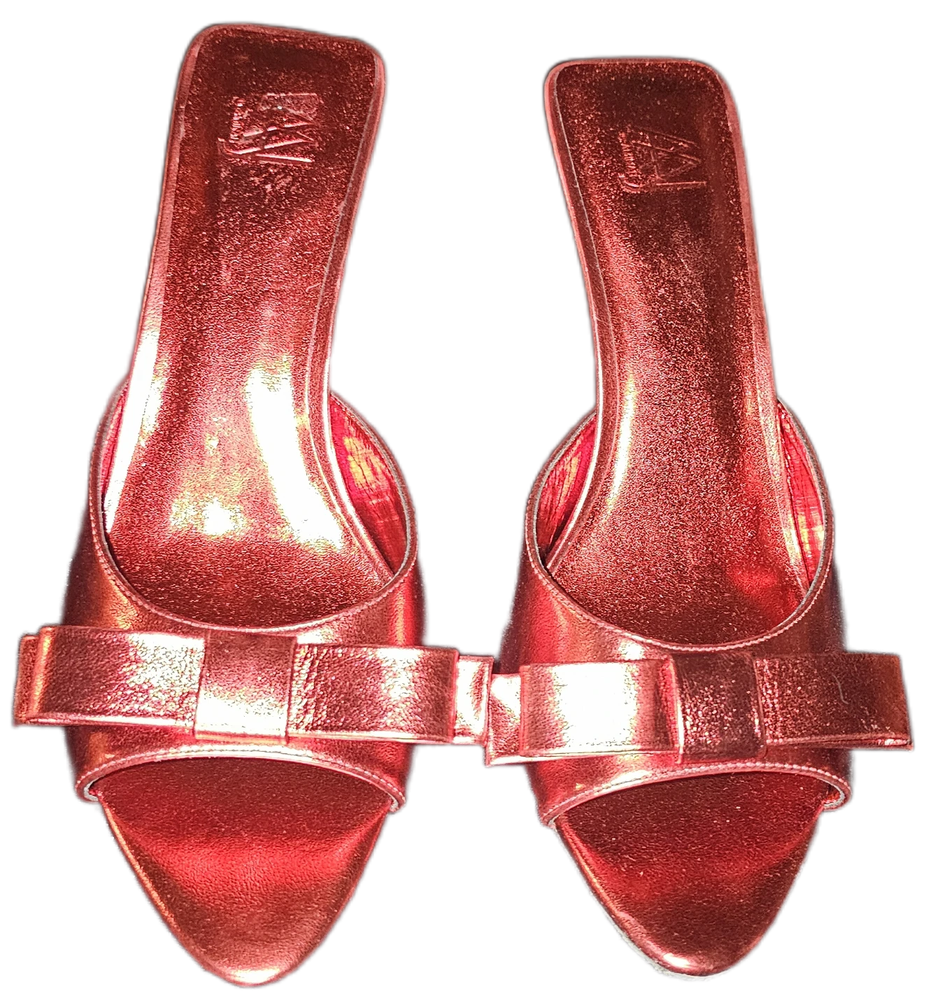 Womens Red Bow Heels Size 7.5