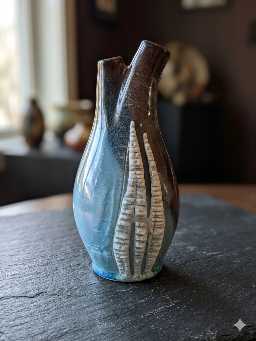 Studio Art Glass Double Spout Ice Vase - photo 3