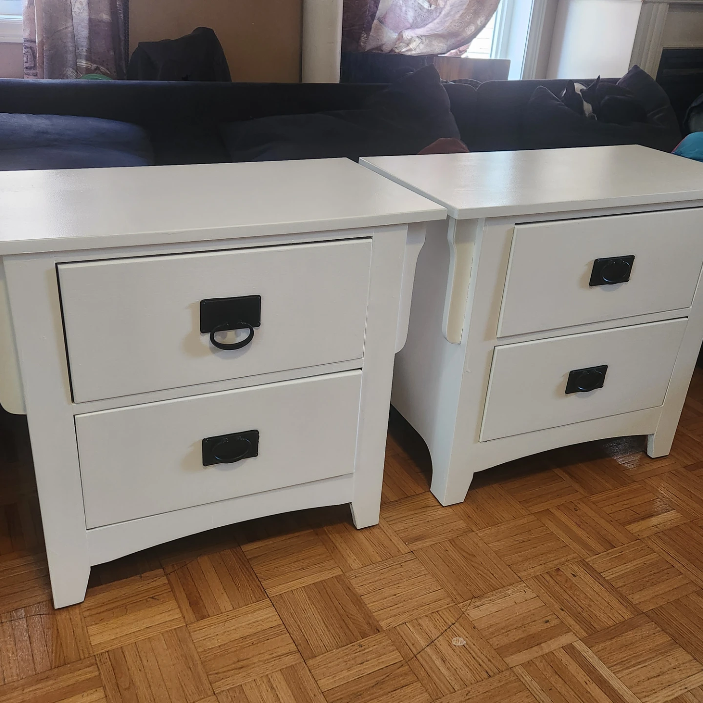White Two-Drawer Nightstands (Set of 2)Refinished