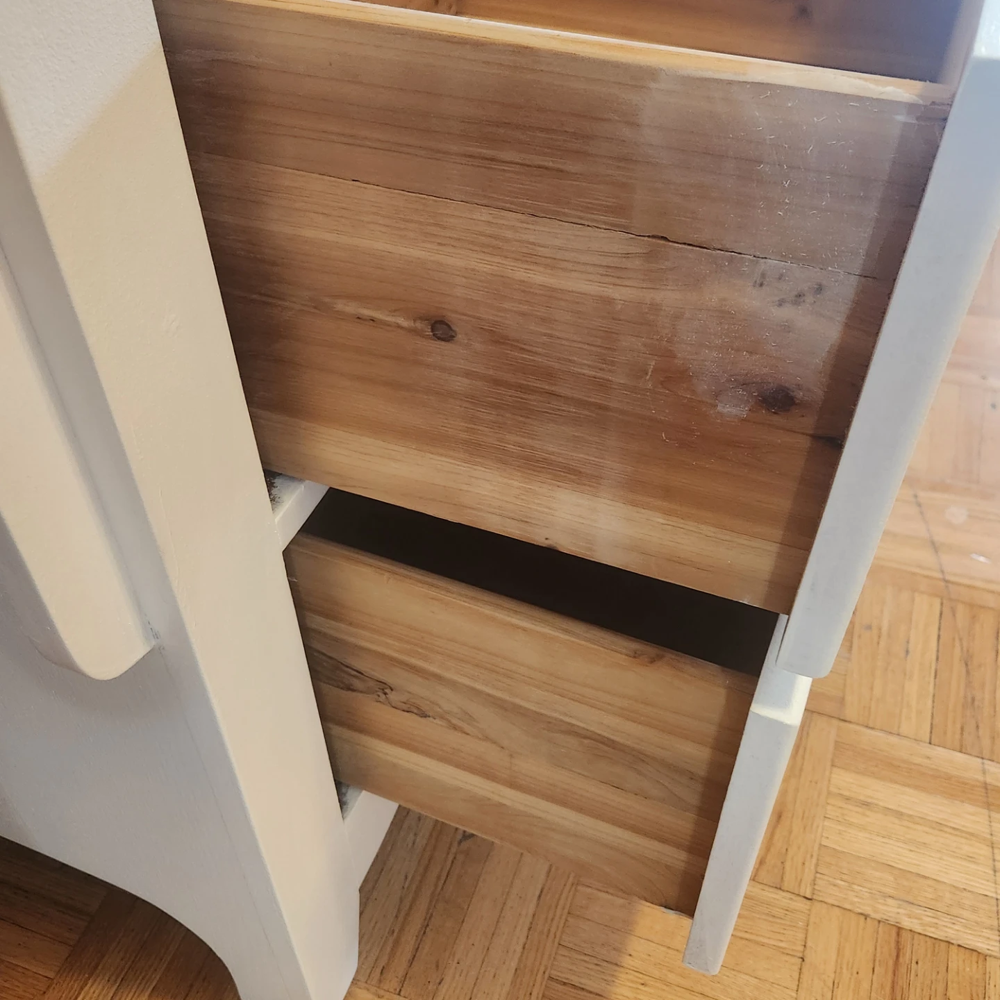 White Two-Drawer Nightstands (Set of 2)Refinished - photo 3