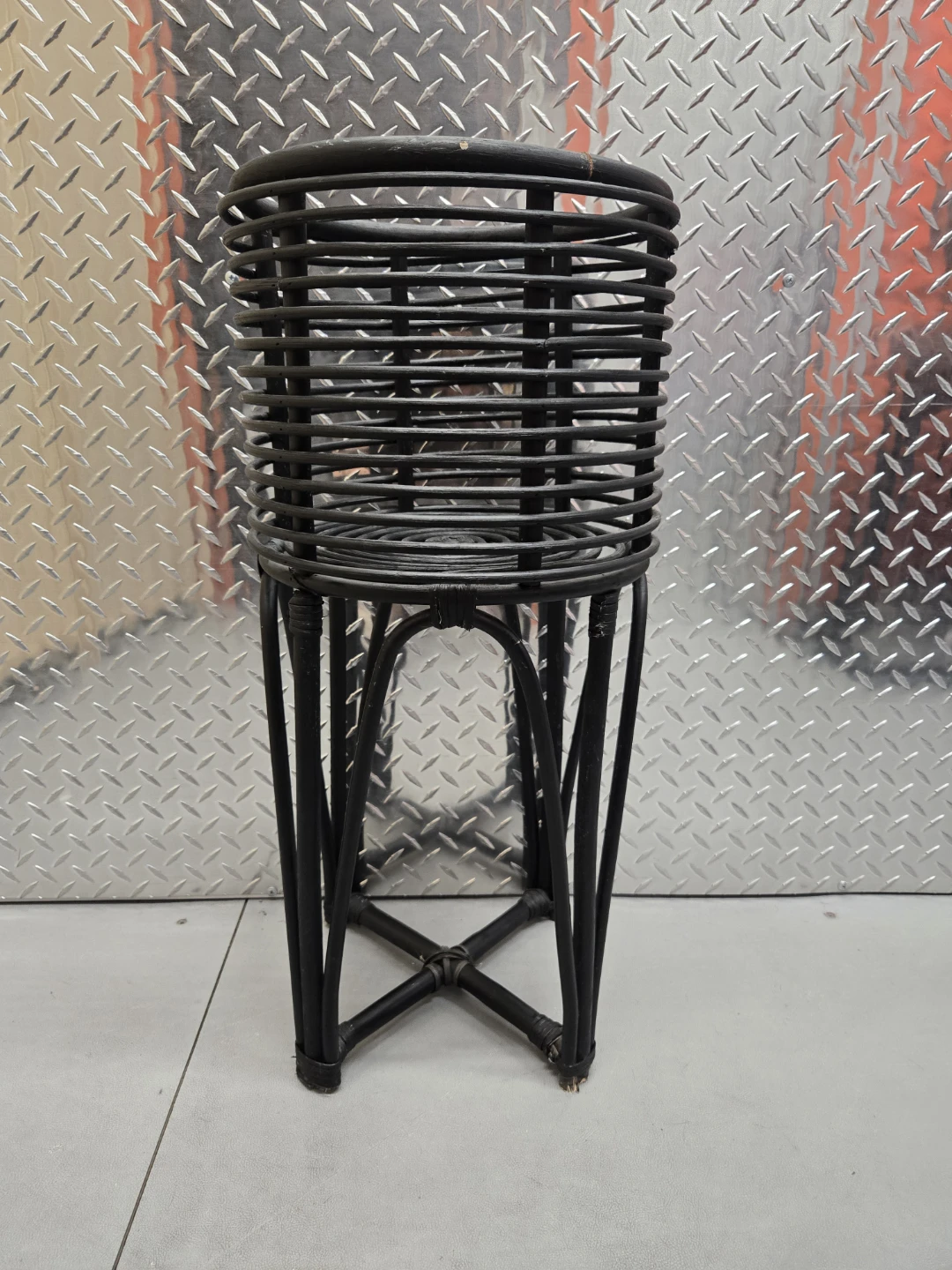 IKEA Black Rattan Plant Stand / Boho Planter Basket