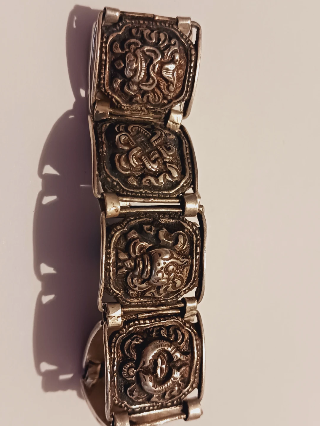 Sterling Silver 925 Tibetan Eight Auspicious Symbols Bracelet - photo 3