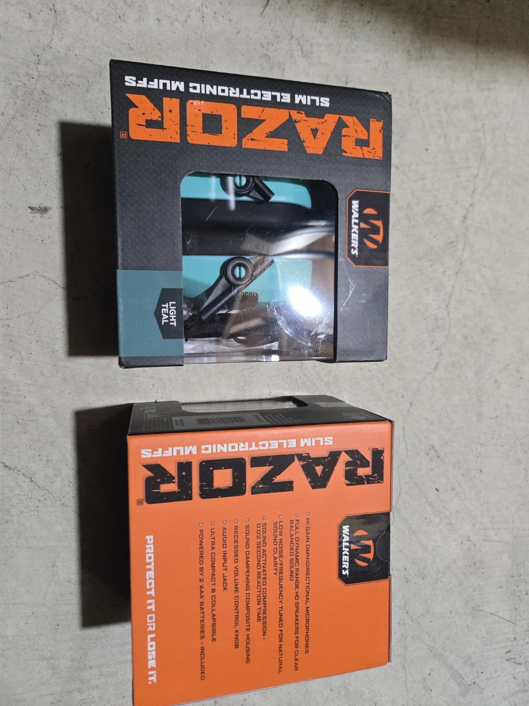 Walker's Razor Slim Electronic Muffs - Light Teal