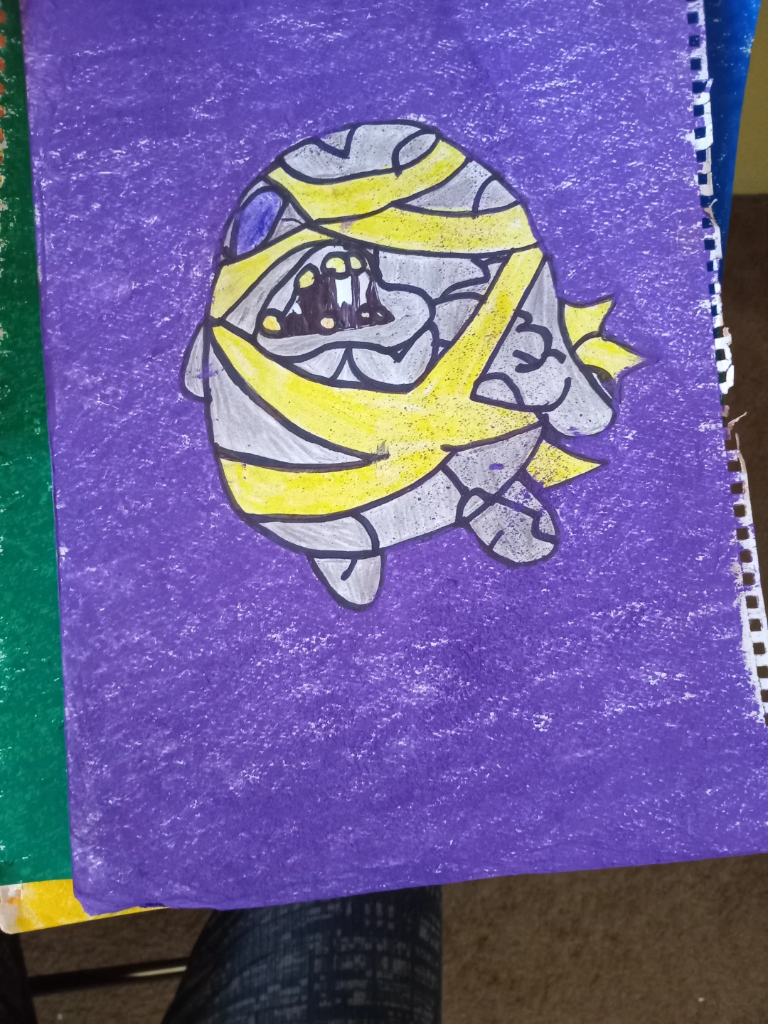 YELLOW AND Grey Anie Drawing by Custom Artist Sherwin