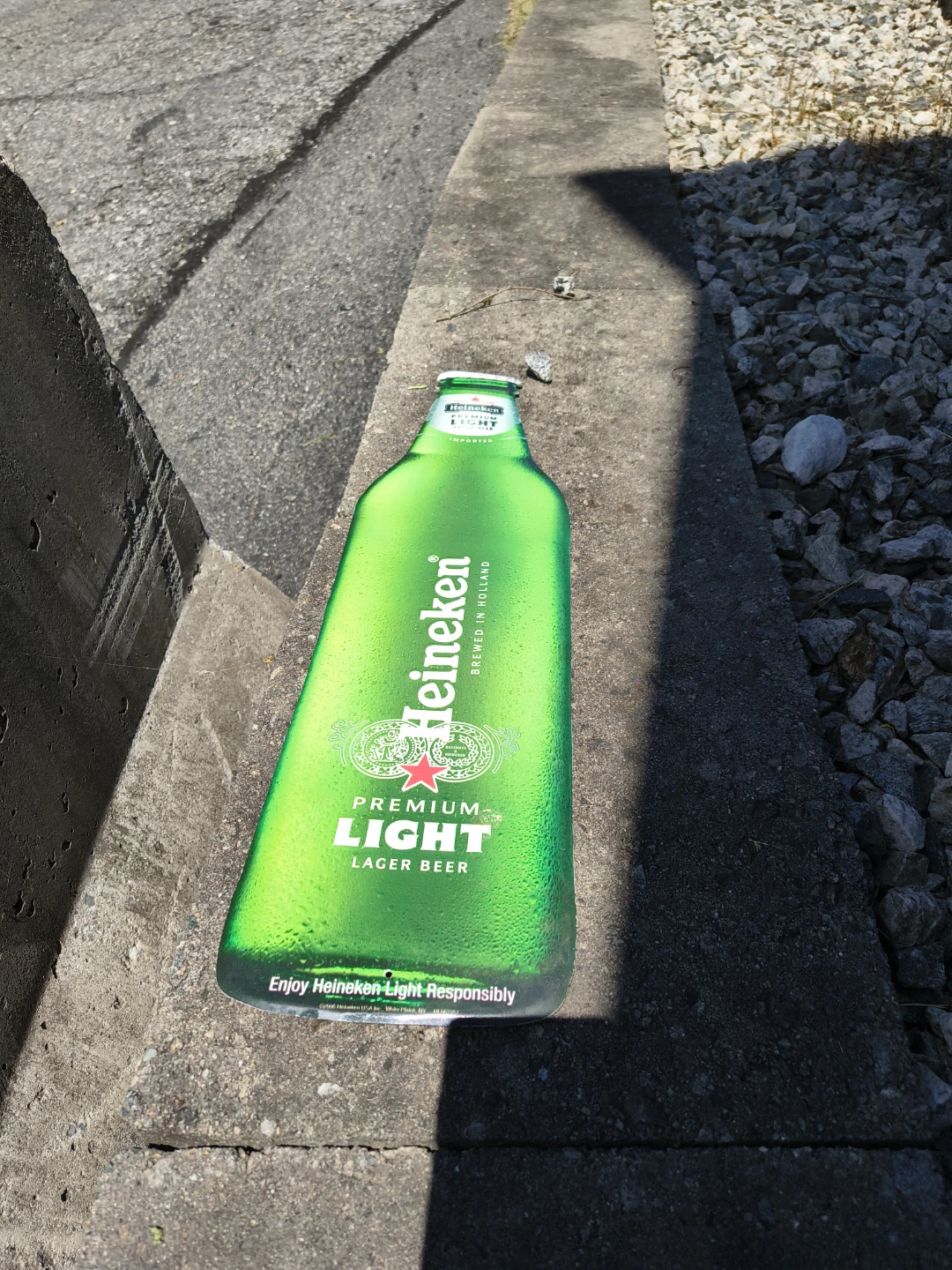 Heineken light bottle metal sign