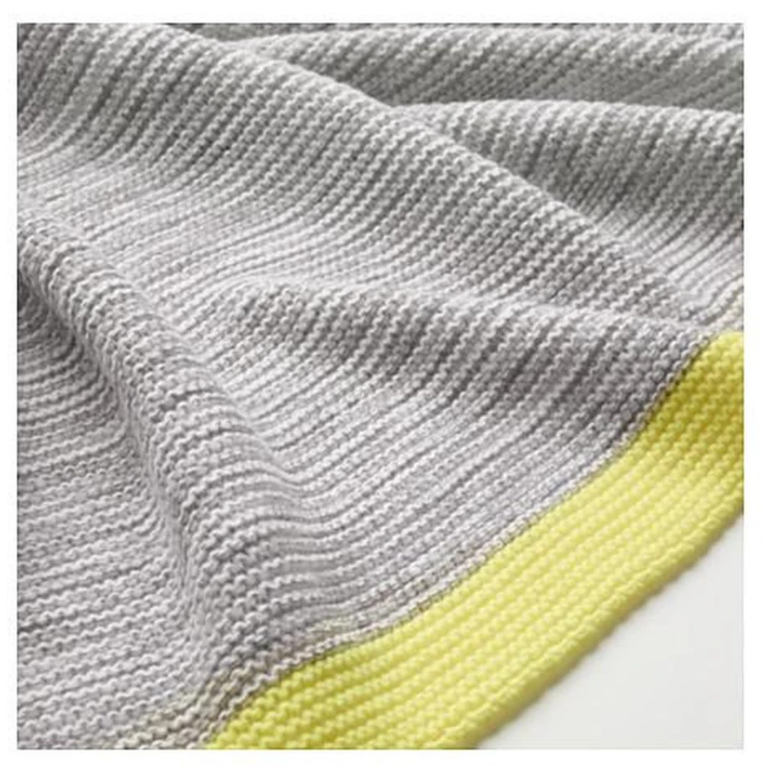 IKEA LISAMARI Throw Blanket Grey/Yellow 130x170 cm - photo 3