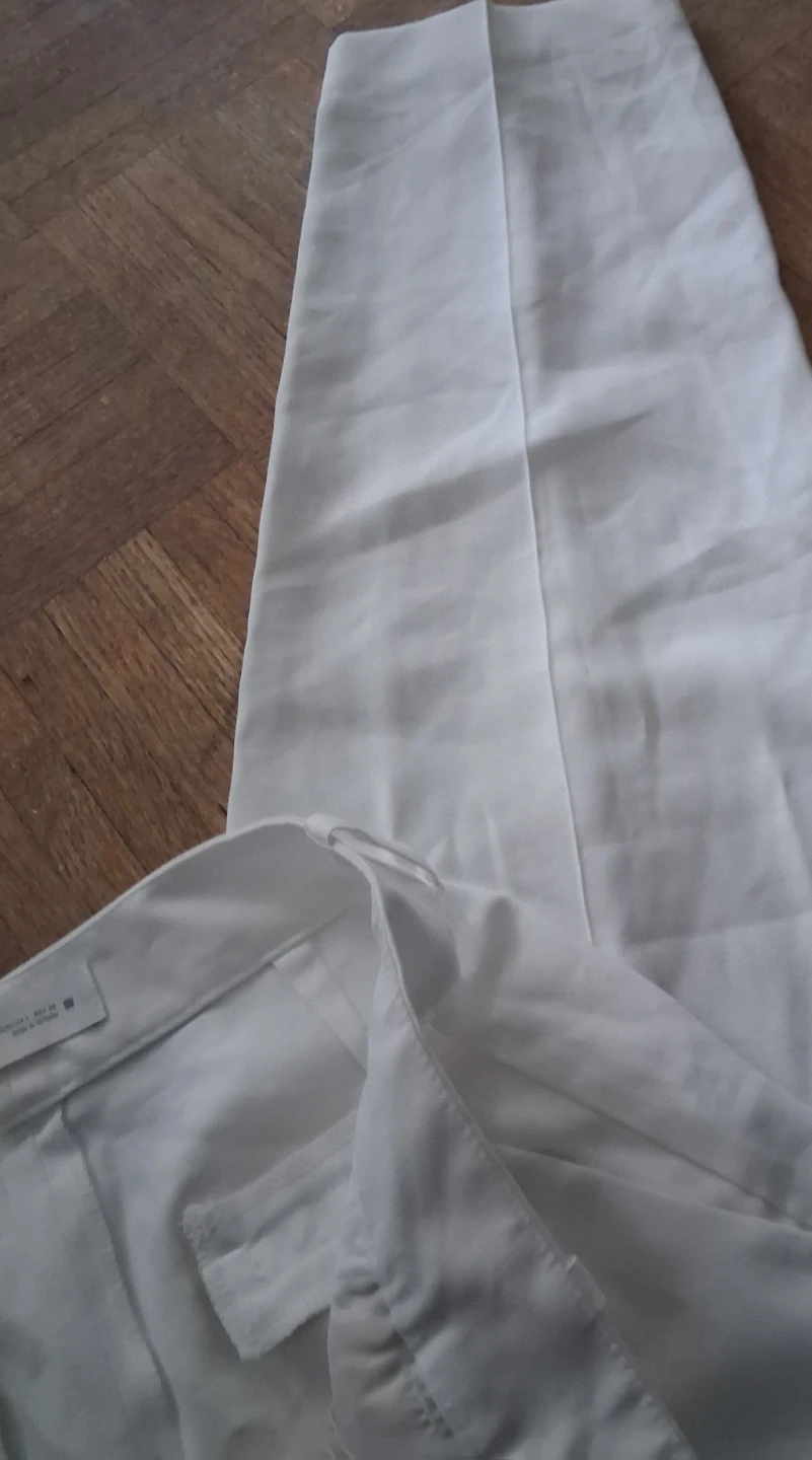 Zara White Wide Leg Pants Size L - photo 4