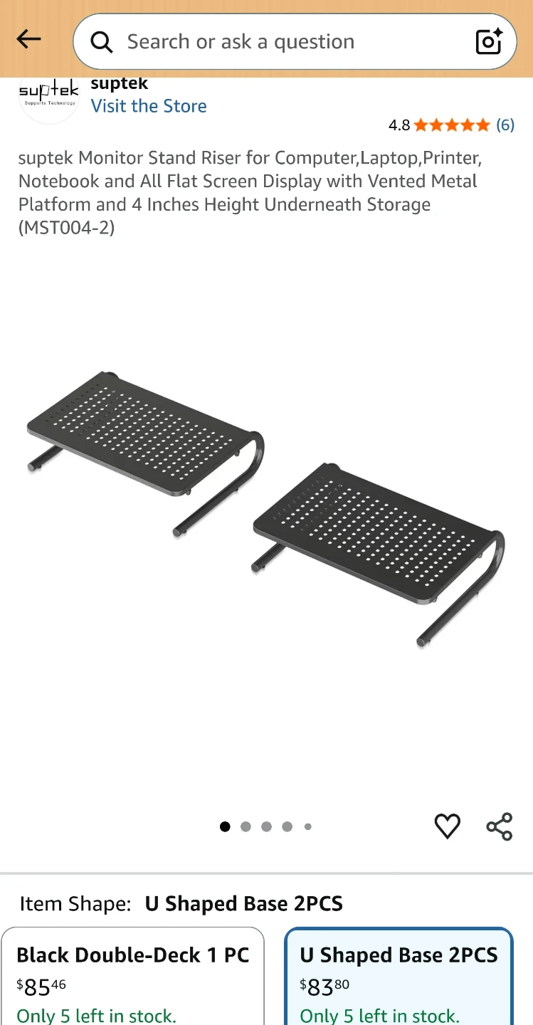 Suptek Monitor Stand Riser - Black - photo 5