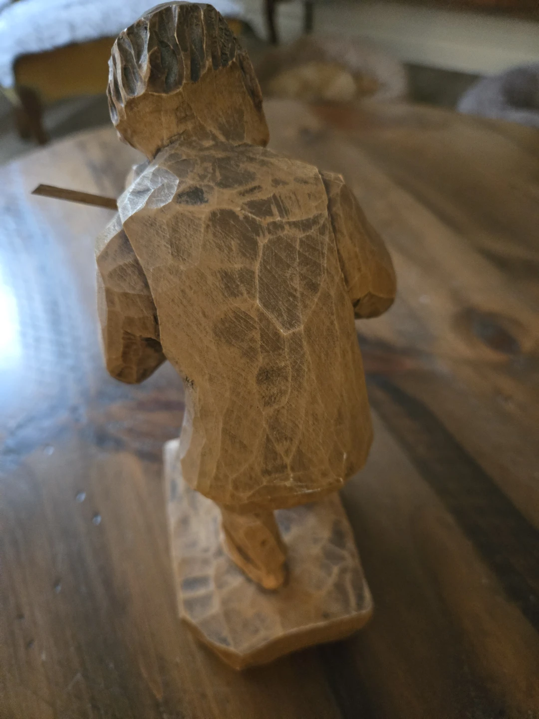 Hand-Carved Wooden Figurine of a Violinist - photo 2